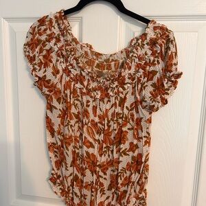Free People floral smock top
